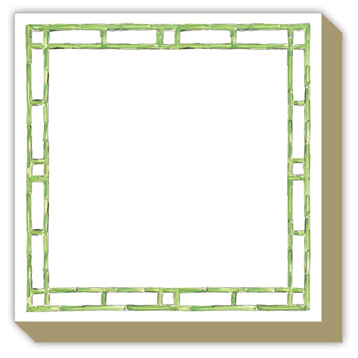 Handpainted Lime Cane Border Luxe Notepad
