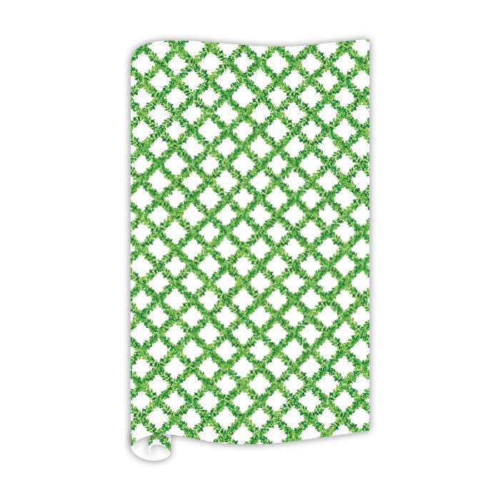 Handpainted Boxwood Trellis Wrapping Paper
