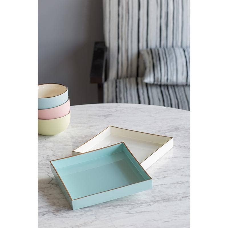 8.5x8.5" Aqua Serenity Plastic Tray