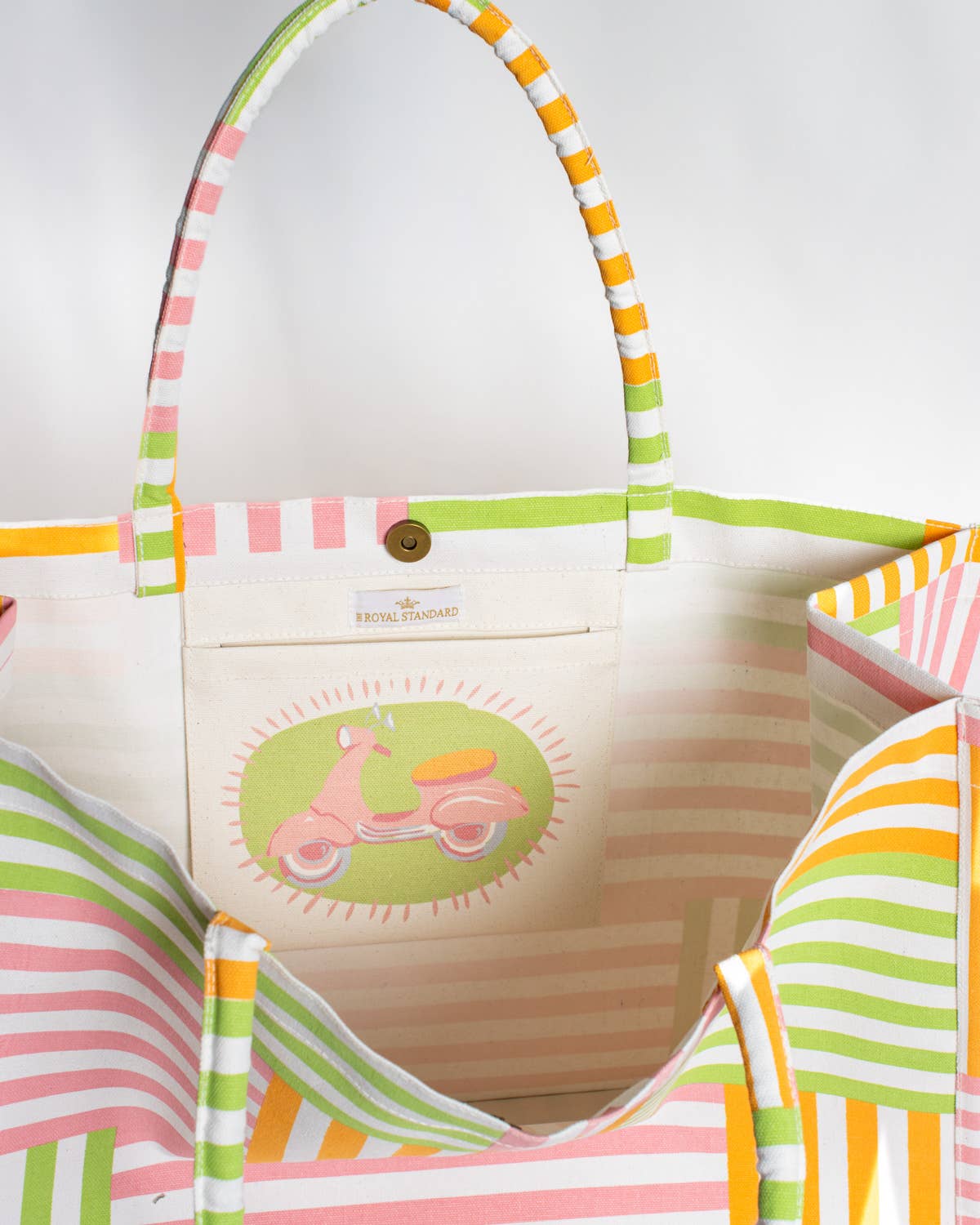 Freeport Stripe Tote, Multi (19x14x7.5)