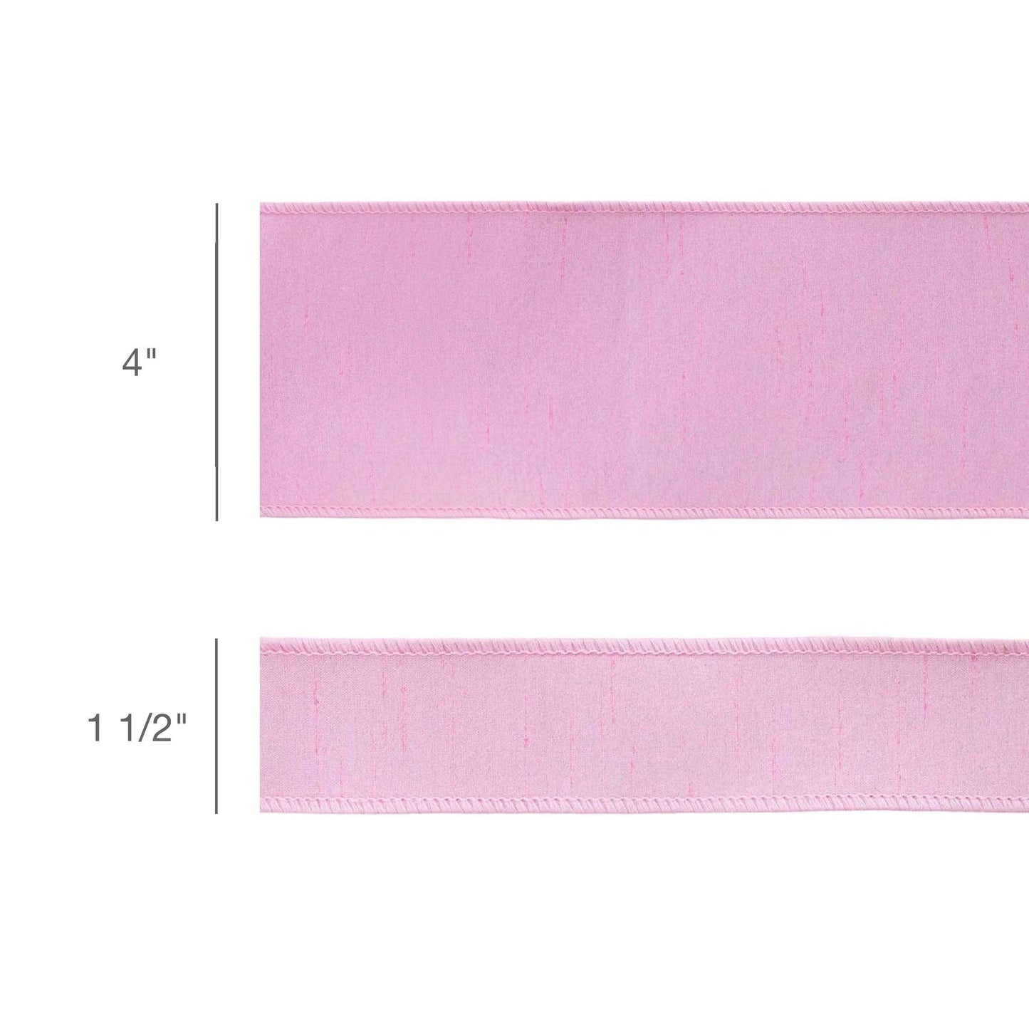 1 1/2" Wired Double-fused Dupioni Ribbon | Red/Lt Pink | 10 Yard Roll