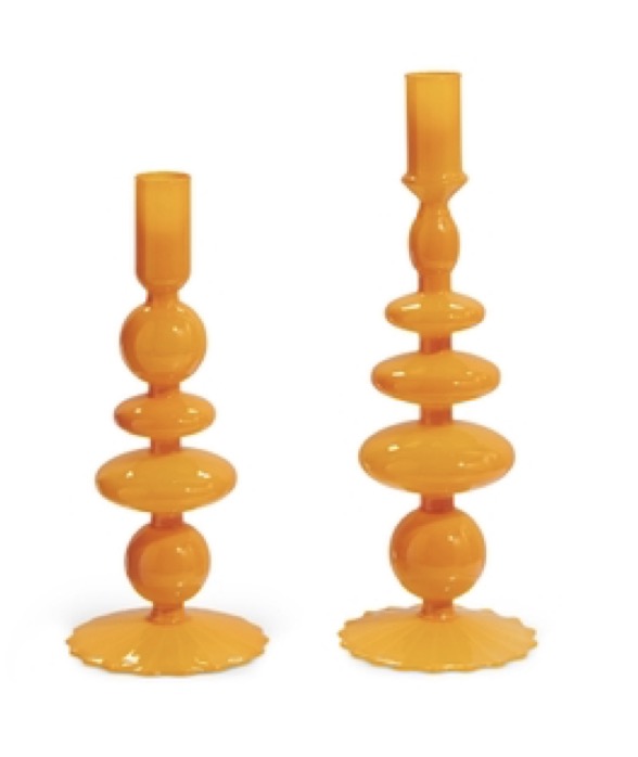 9" Orange Candlestick Bauble