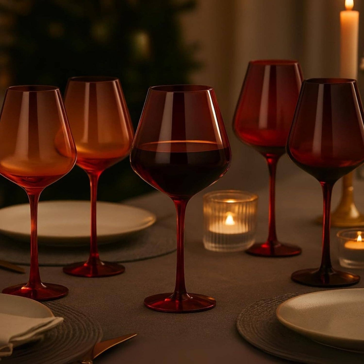 Red Rocks Gradient Colored Wine Glass | Set of 5 | 20 oz