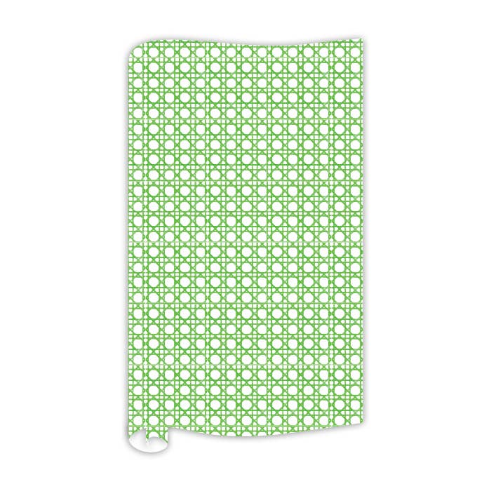 Kelly Green Cane Trellis Wrapping Paper