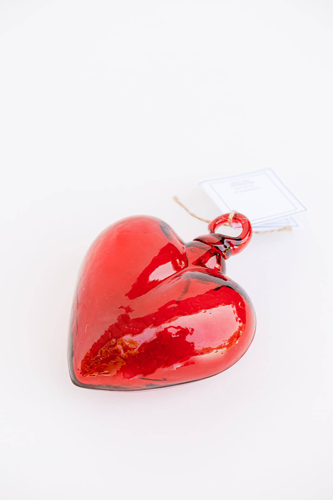 Blown Glass Heart - Red - Large