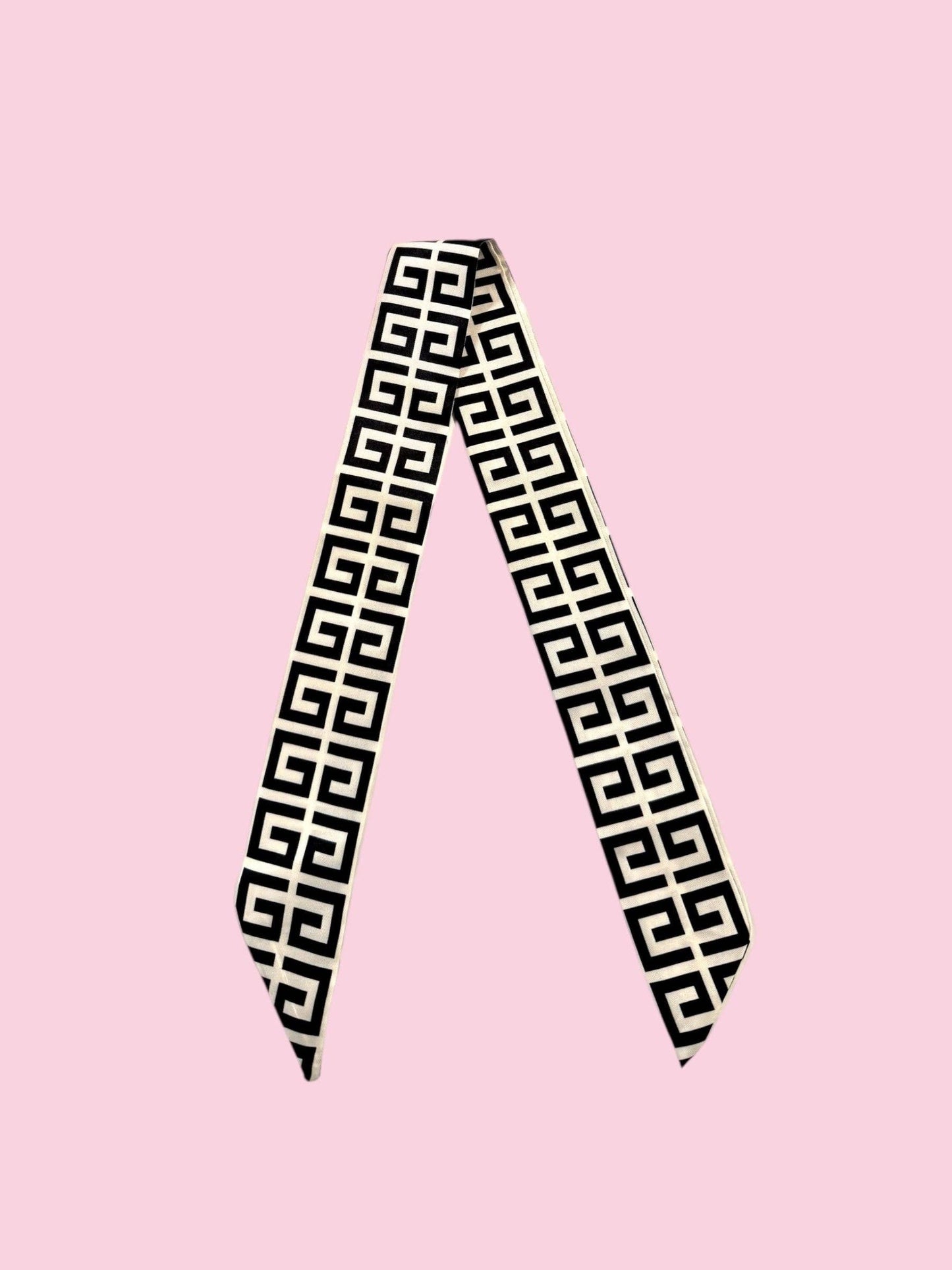 Twilly Scarf (BLACK/WHITE GEOMETRIC)