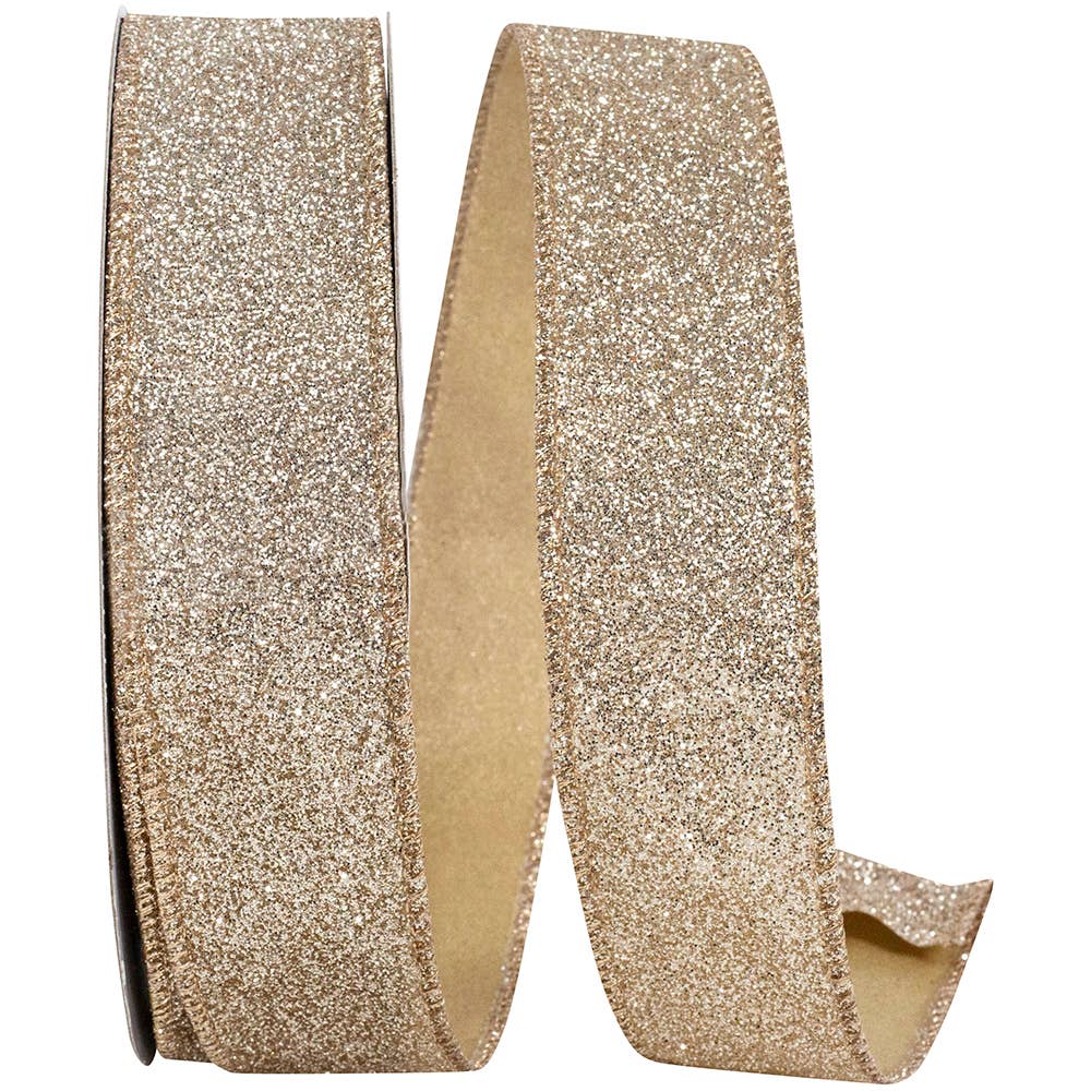 Glitter Metallic Display Value Wired Edge, Gold/silver, 4in