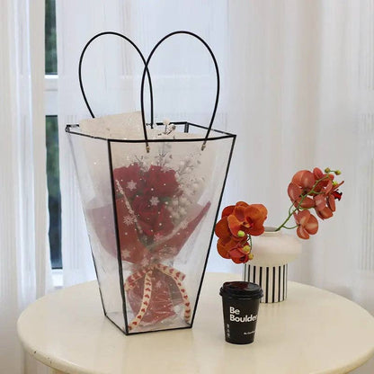 Transparent Trapezoid PVC Waterproof Flower Bag