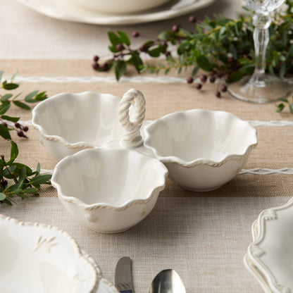 Heritage Condiment Server – 3-Section with Artisan Handle