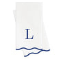Letter “L” Initials Monogram Paper Napkins - Blue and White Scalloped