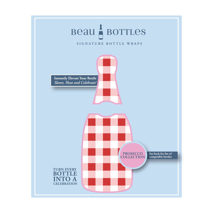 Beau Bottles Red and White Gingham - Prosecco Collection