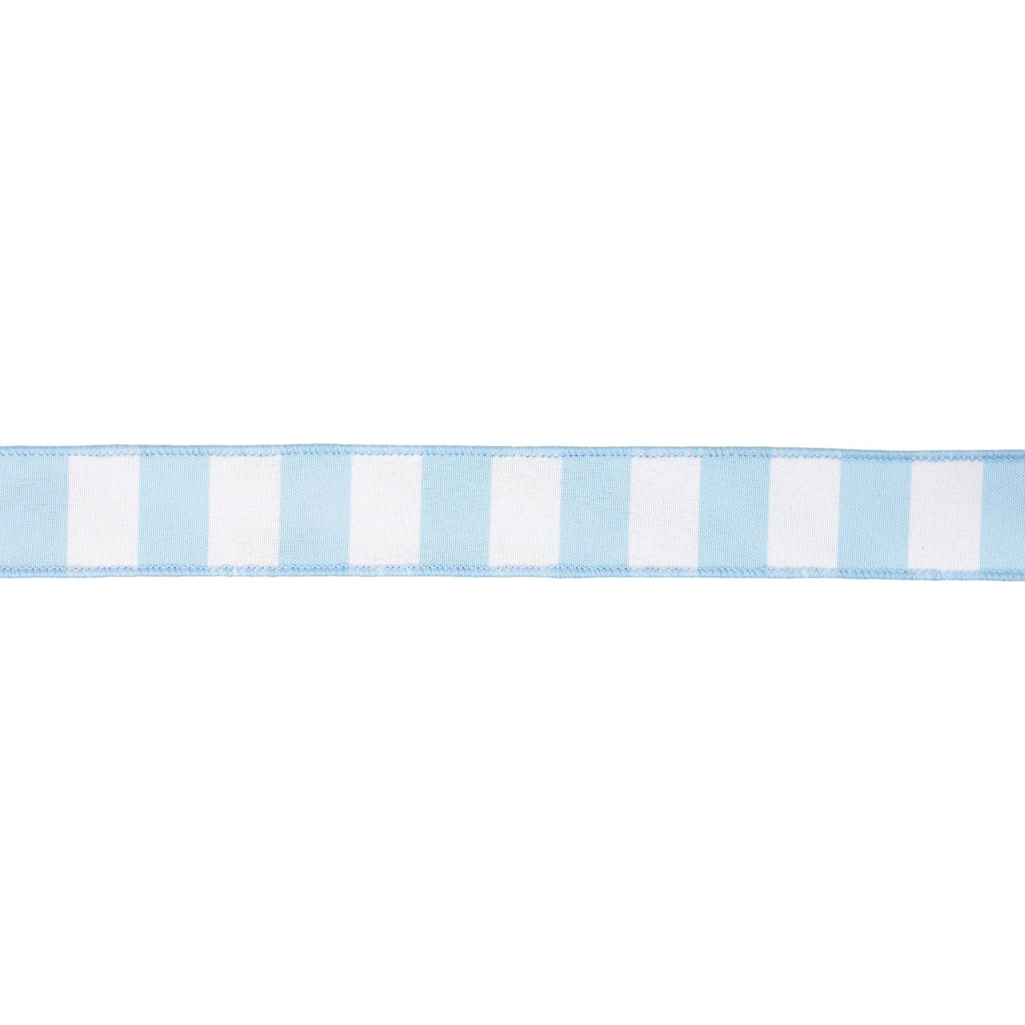 1 1/2" Wired Ribbon | Light Blue Horizontal Stripe w/ Blue Backing| 10 Yard Roll