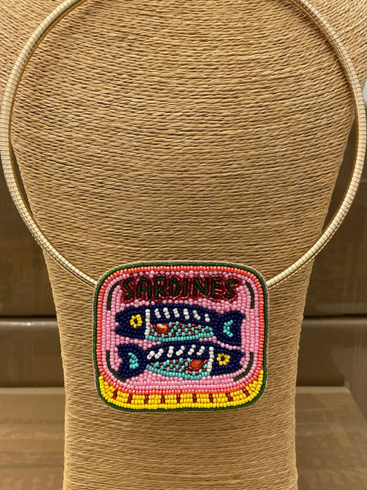 Sardine Can Necklace (pink/multi)