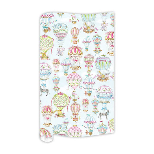 Handpainted Hot Air Balloons with Animals Wrapping Paper