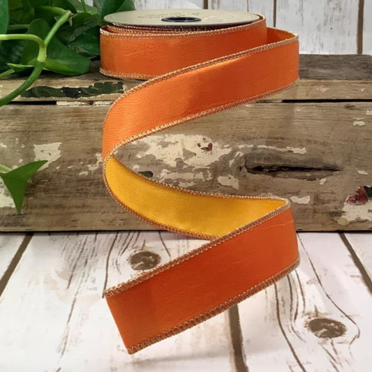 1" x 10 yds Taffeta Yellow/Orange