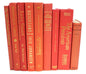 Orange books by the foot for decor