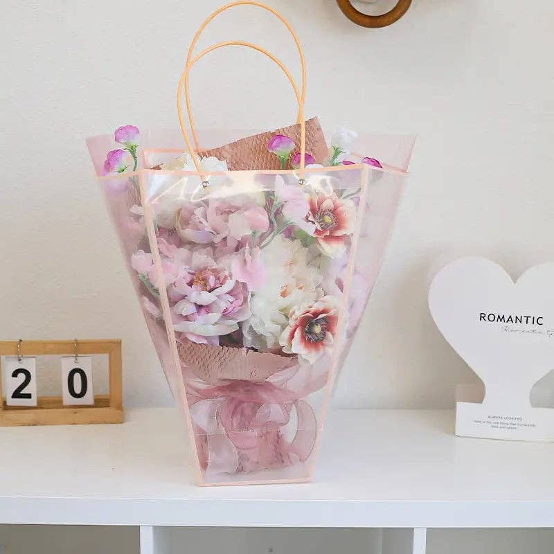 Transparent Trapezoid PVC Waterproof Flower Bag