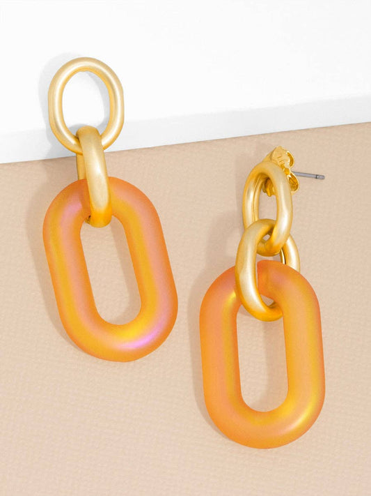 Resin Oval Link Drop Earring