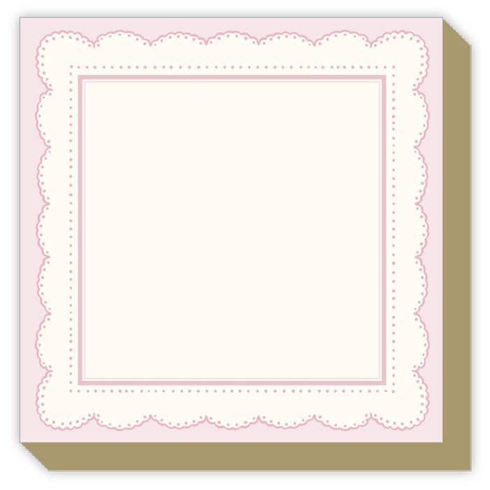 Blush Scallop Border Luxe Notepad