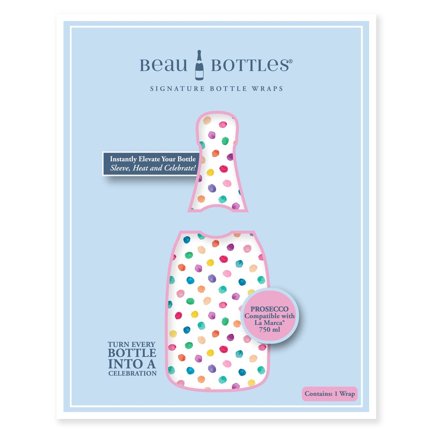 Beau Bottles Colorful Dots- Prosecco Collection
