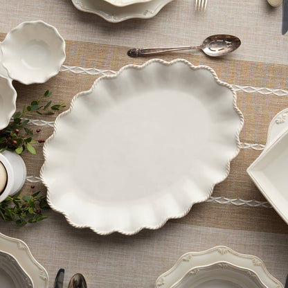 Heritage Oval Platter 16" – Grand Stoneware Statement