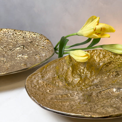 Textured Gold Aluminum Dish