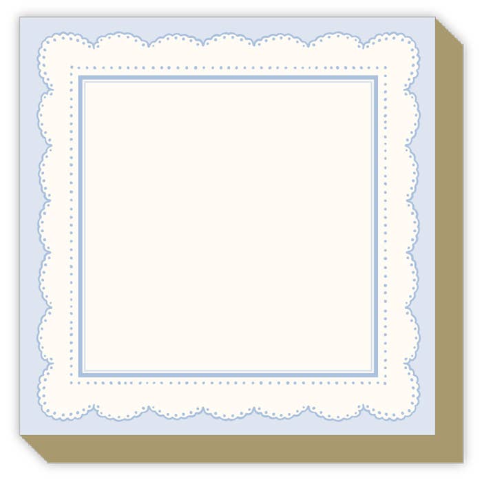 French Blue Scallop Border Luxe Notepad