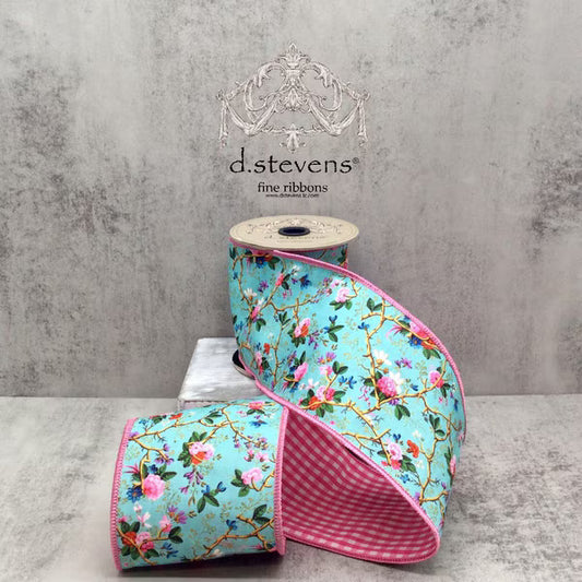 Poplin Mix Floral Pink Check Back 4'x5yds