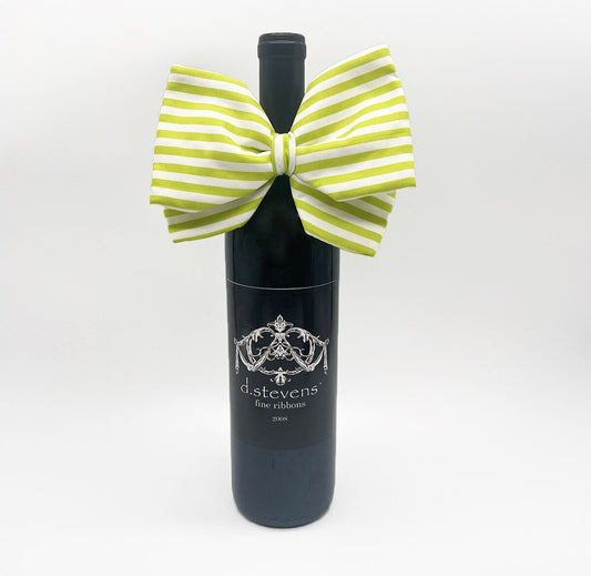 Green and White Striped Bottle Bows