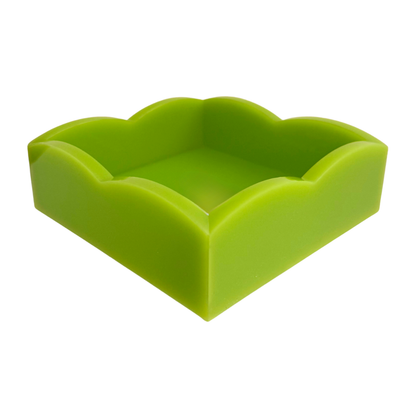 Green Palm Acrylic Scalloped Cocktail Napkin Holders  - Laura Park