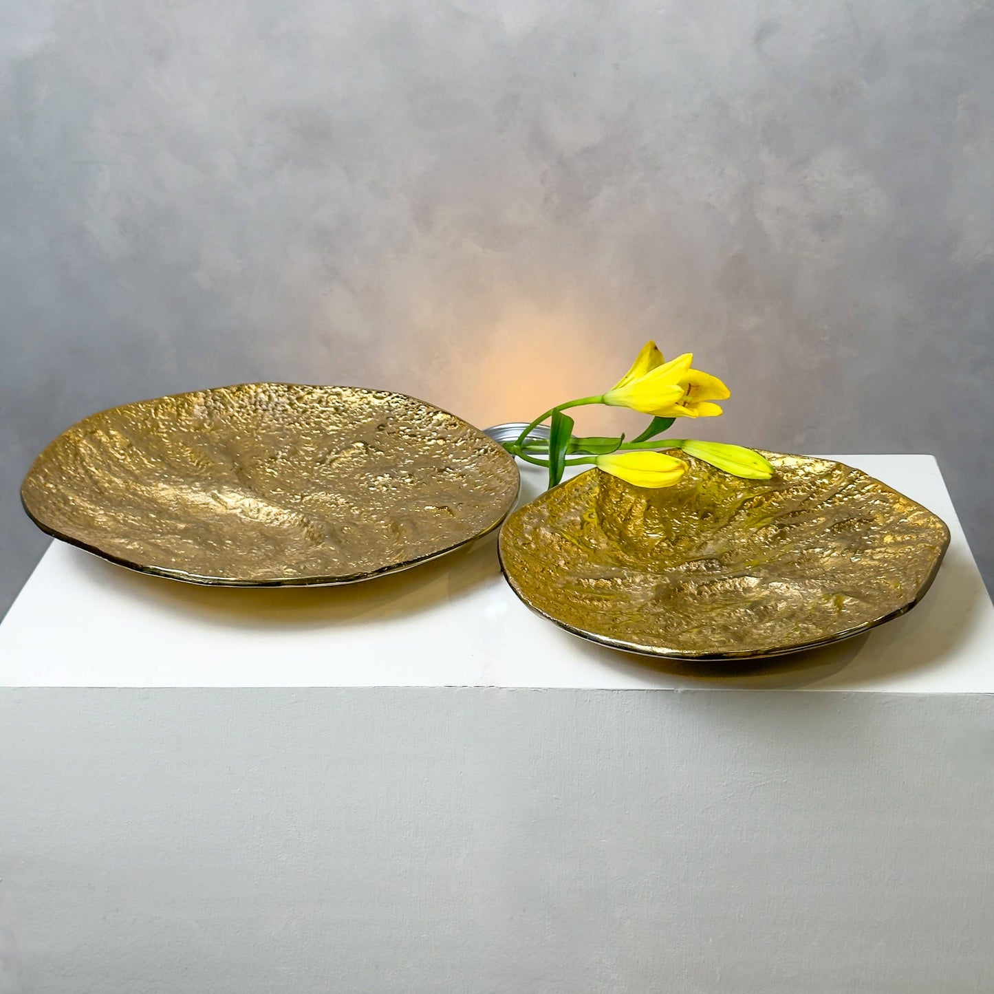 Textured Gold Aluminum Dish