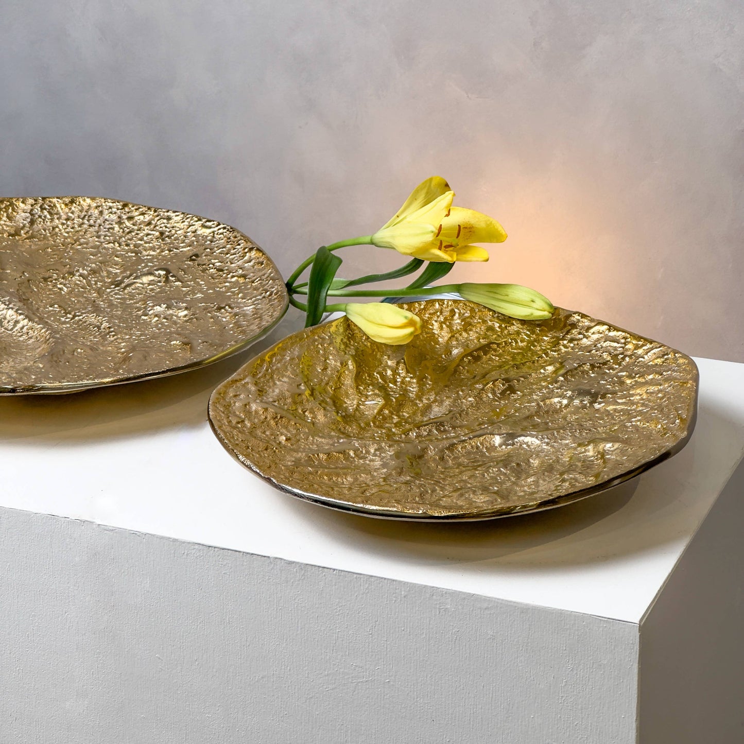 Textured Gold Aluminum Dish