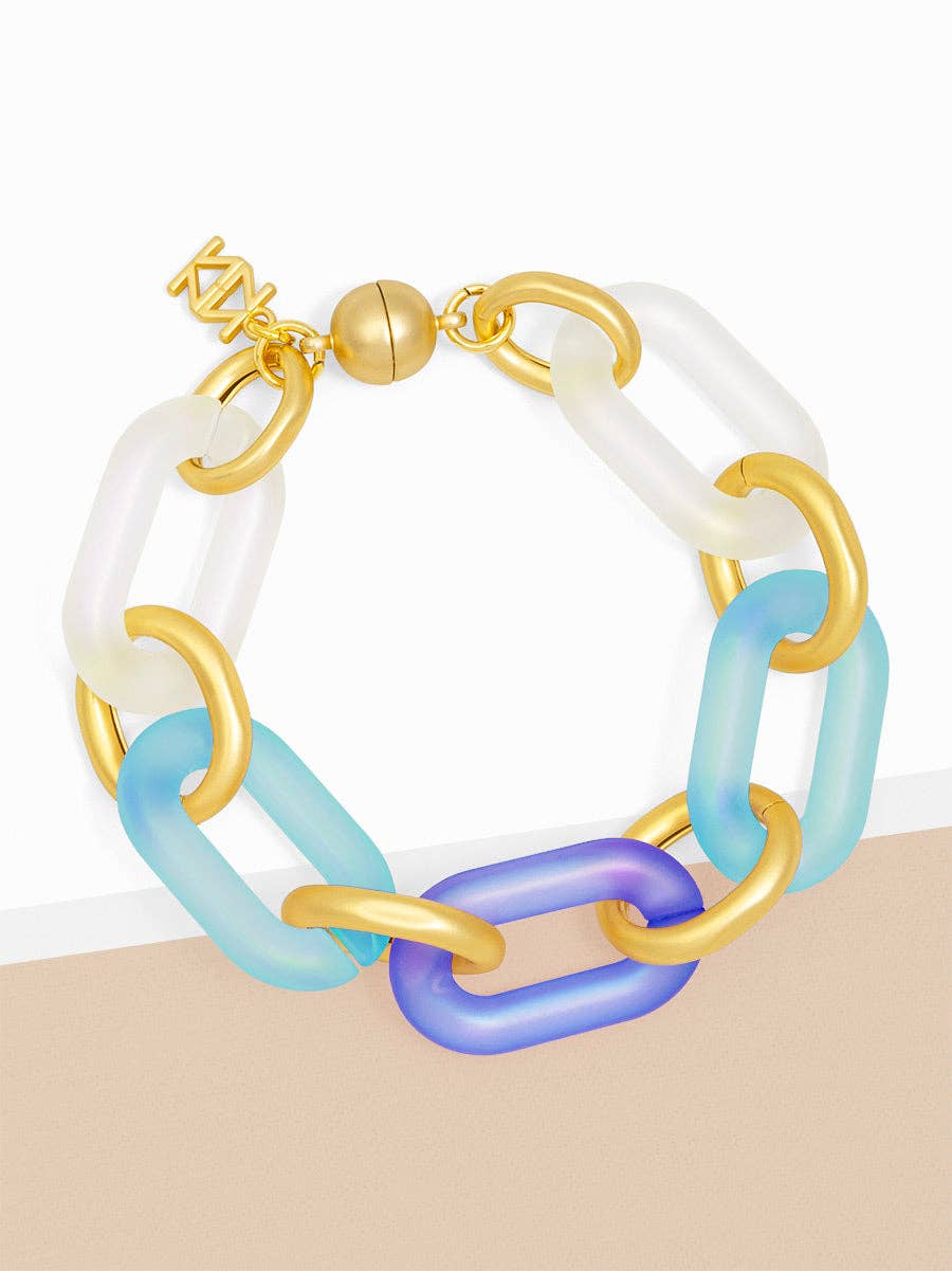 Multi-Color Resin Oval Links Bracelet