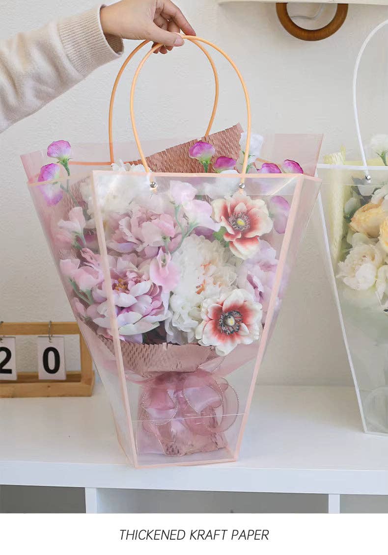 Transparent Trapezoid PVC Waterproof Flower Bag