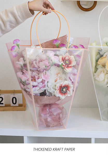 Transparent Trapezoid PVC Waterproof Flower Bag