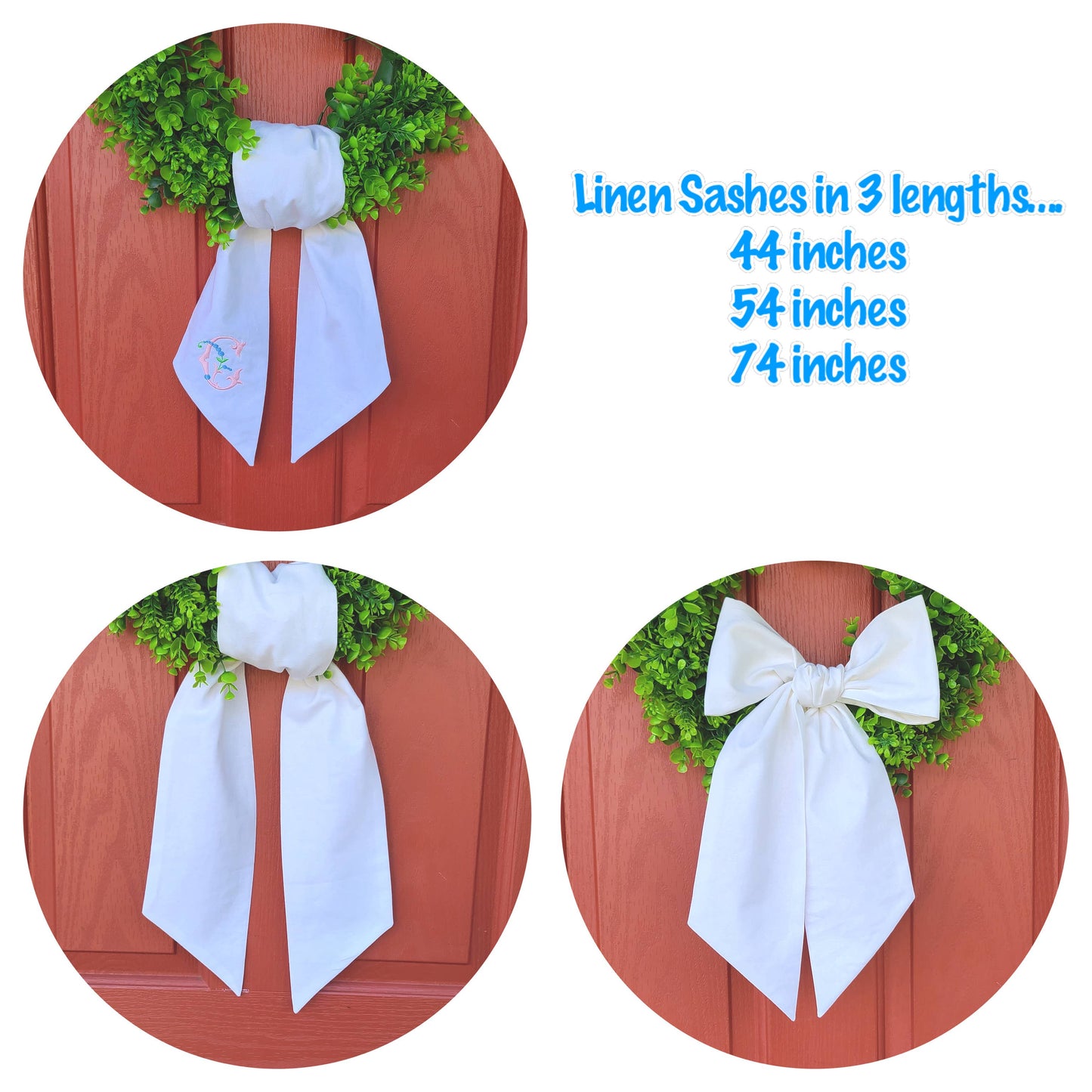White Linen Blend Sash