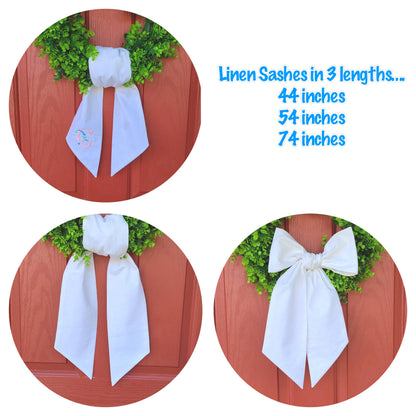 White Linen Blend Sash