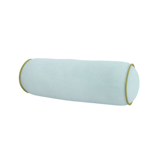 Spa Blue Velvet Bolster Pillow - Laura Park