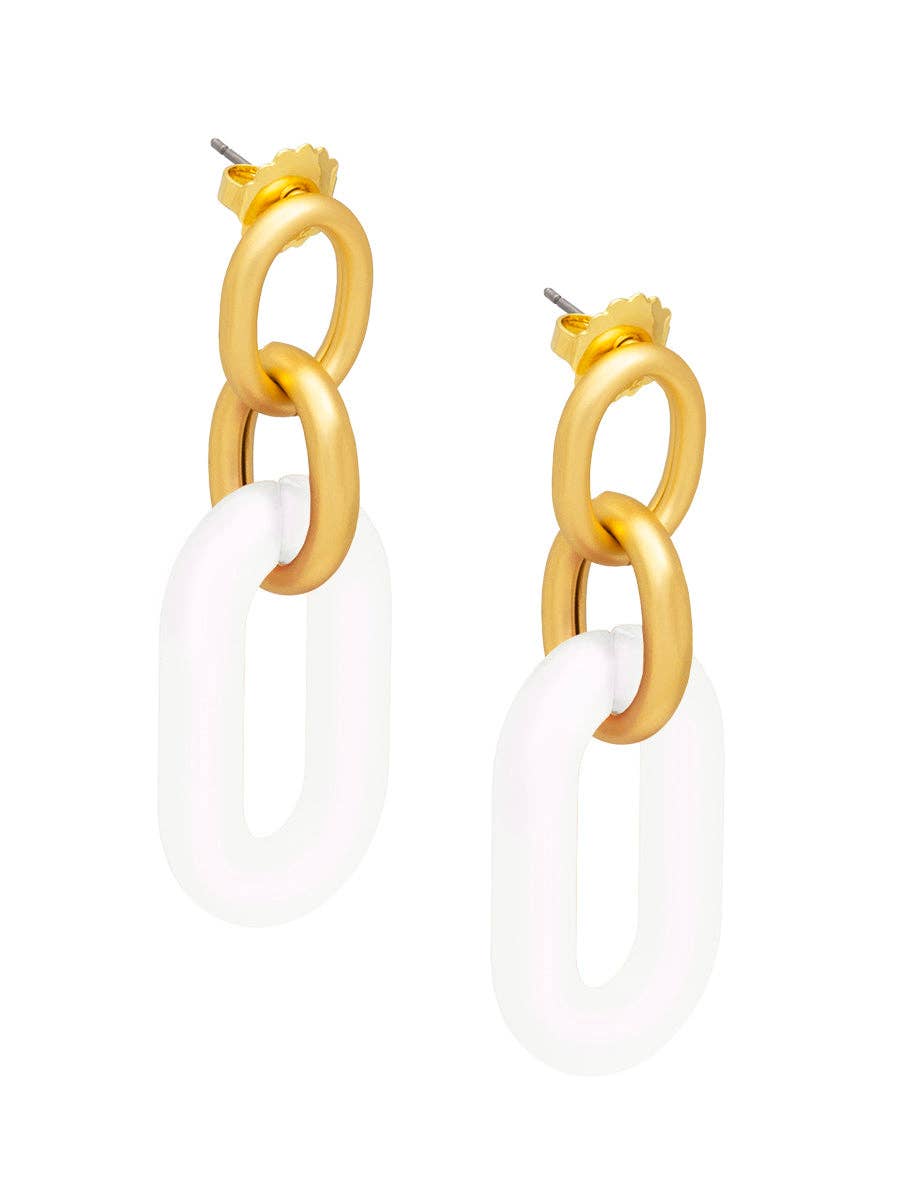Resin Oval Link Drop Earring