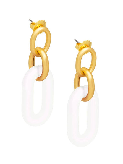Resin Oval Link Drop Earring