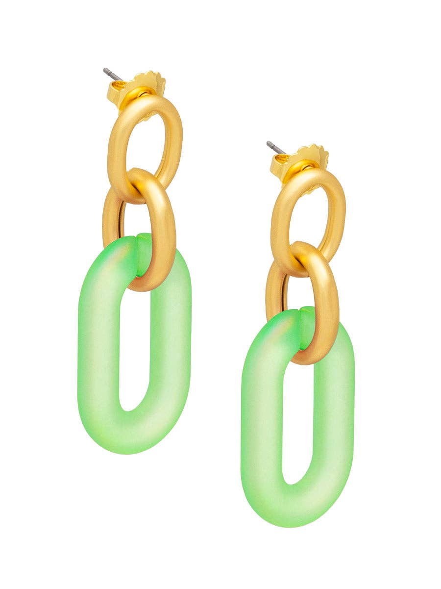 Resin Oval Link Drop Earring