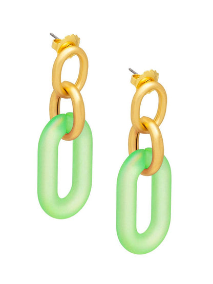 Resin Oval Link Drop Earring