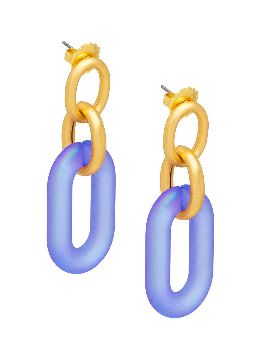 Resin Oval Link Drop Earring
