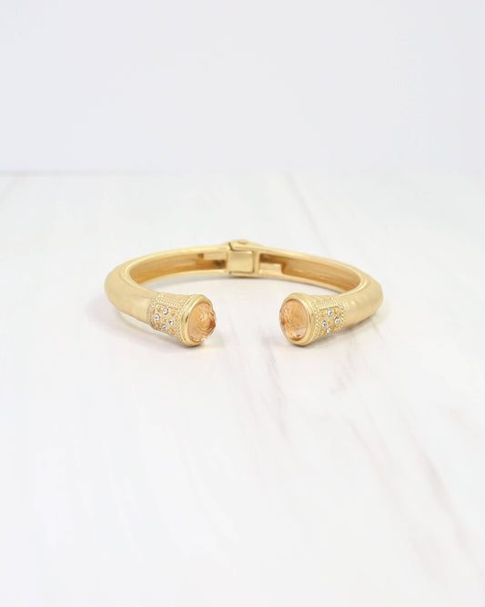 Colette Hammered Hinged Cuff Bracelet Champagne