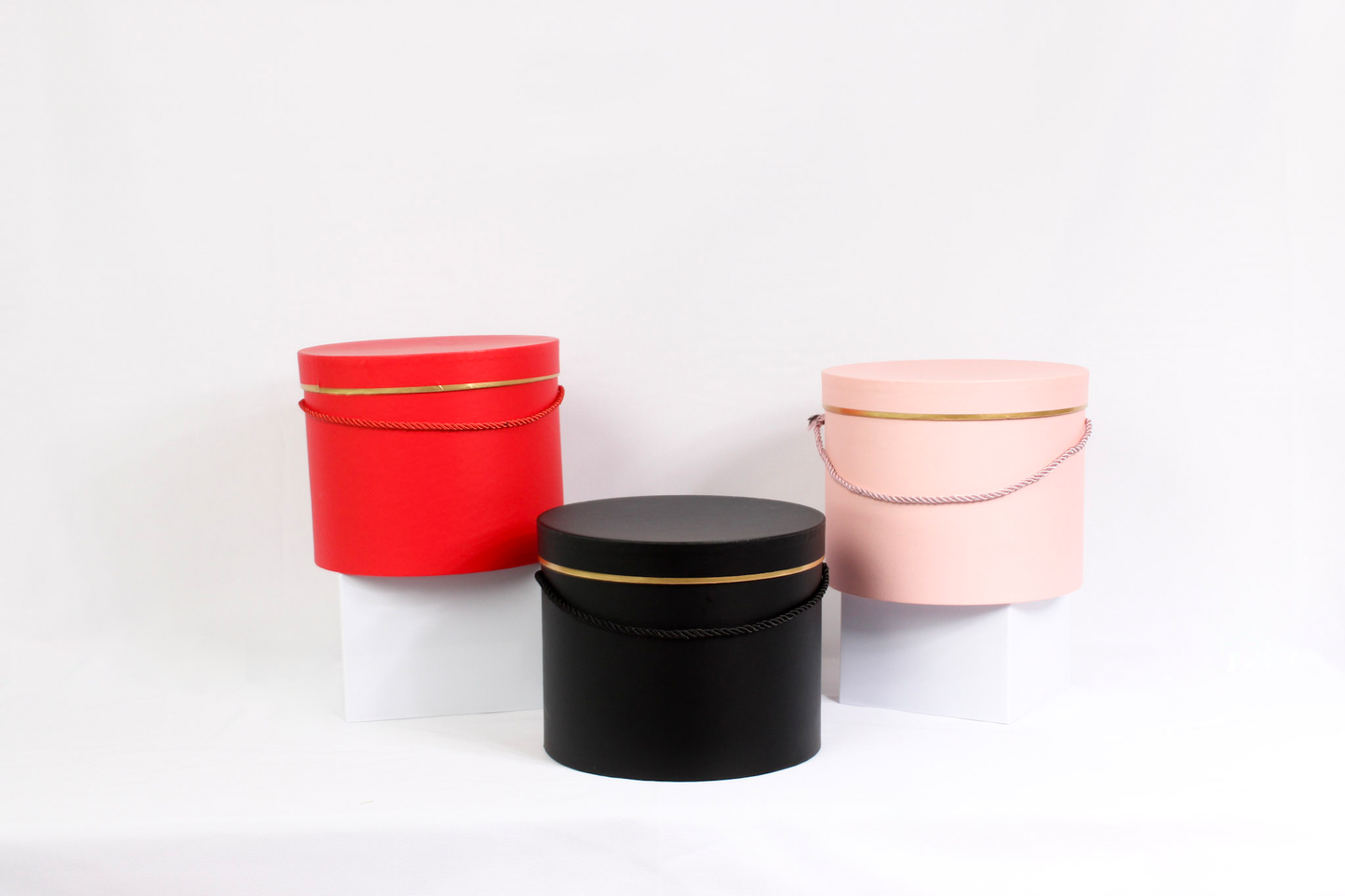 Single Gold Rim Cylinder Flower Gift Box