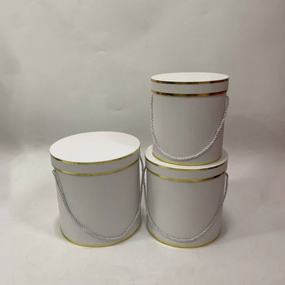 Double Gold Rim Round Flower Gift Box