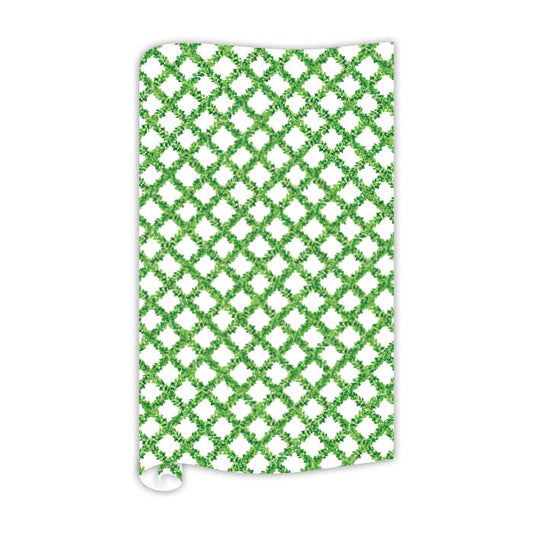 Handpainted Boxwood Trellis Wrapping Paper