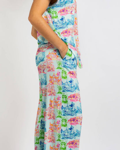 Maya Sleep Pants   Aqua/Multi