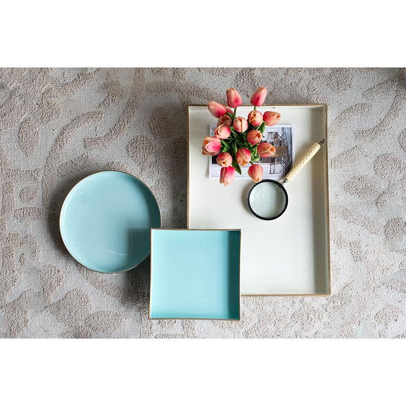 8.5x8.5" Aqua Serenity Plastic Tray
