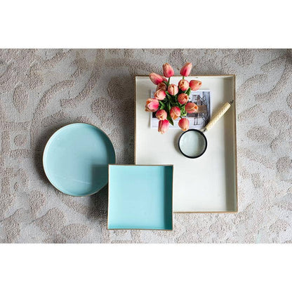 8.5x8.5" Aqua Serenity Plastic Tray